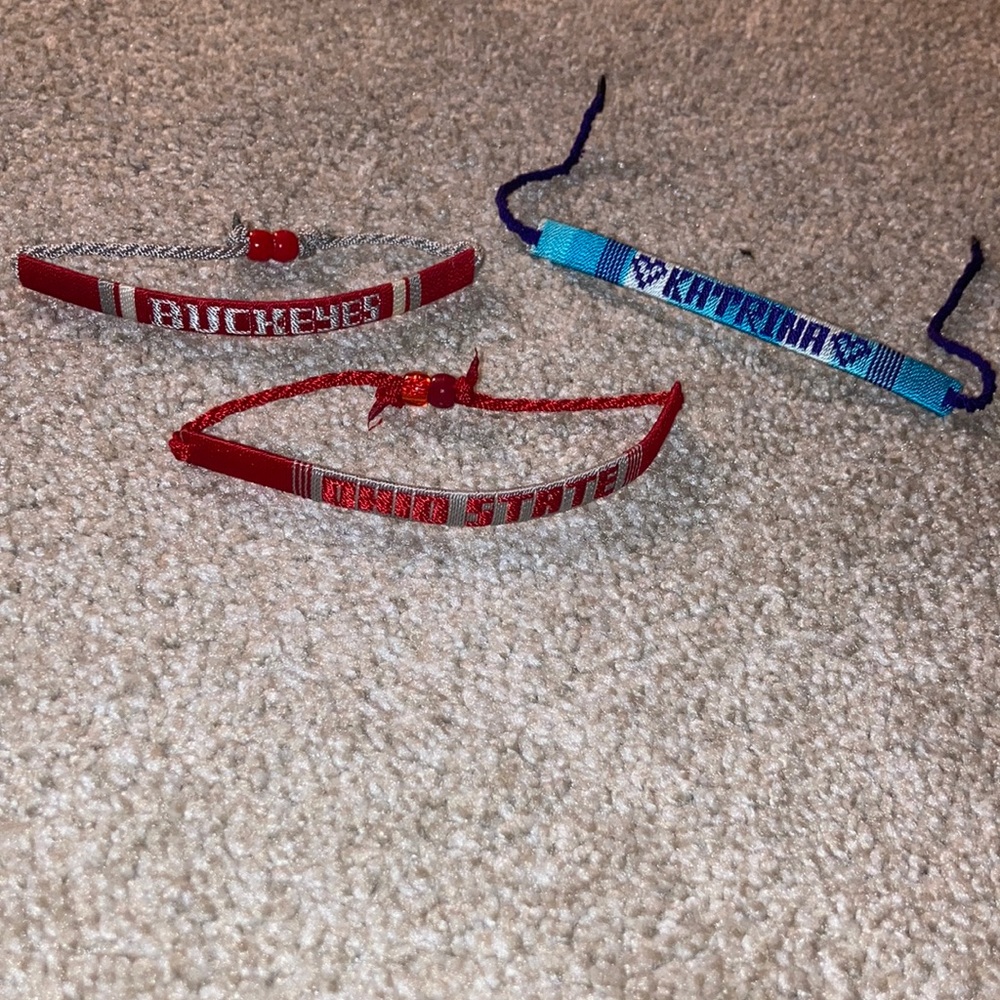 Handmade Ohio State & Katrina name bracelets